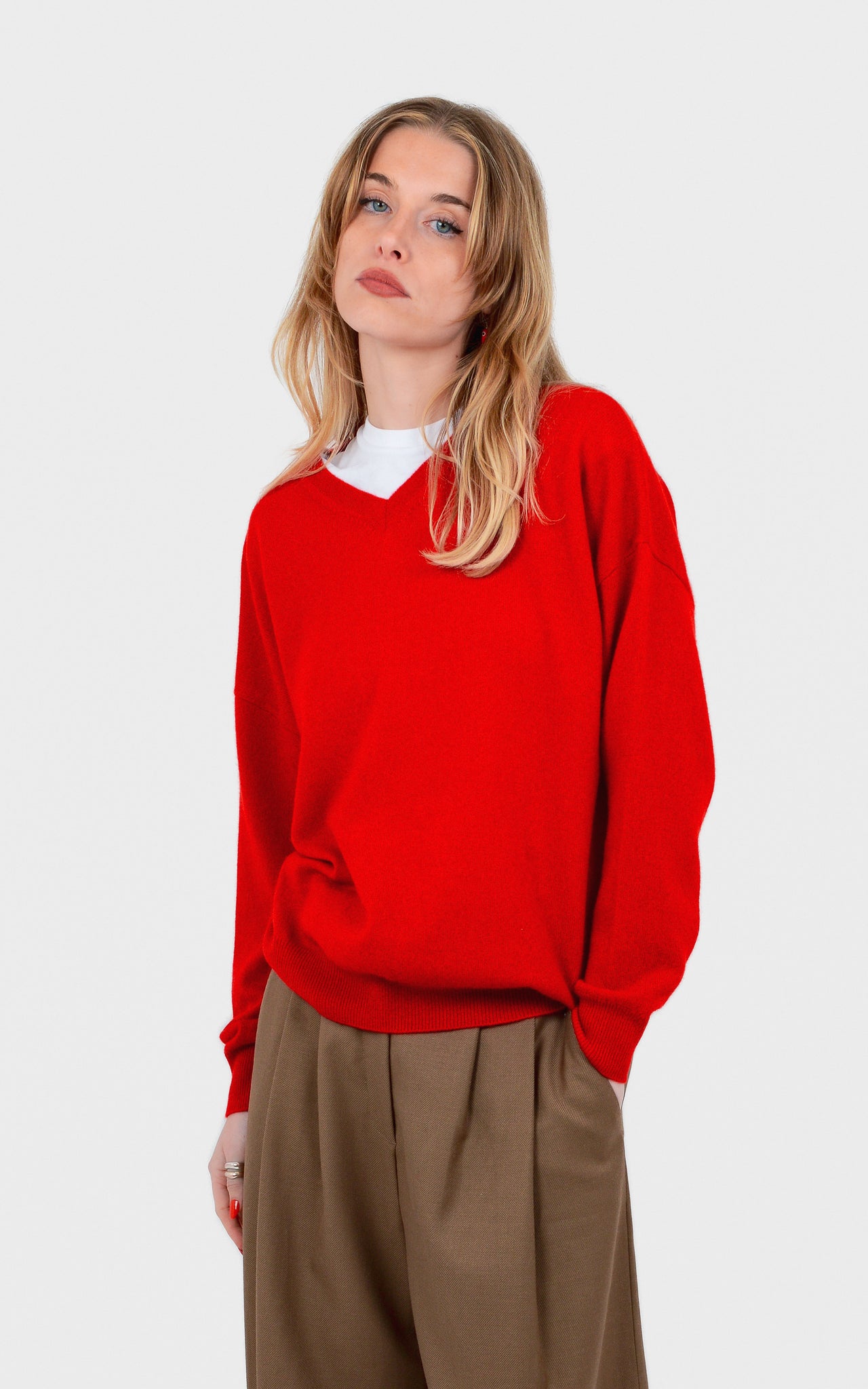 V-NECK 100% FINE CASHMERE