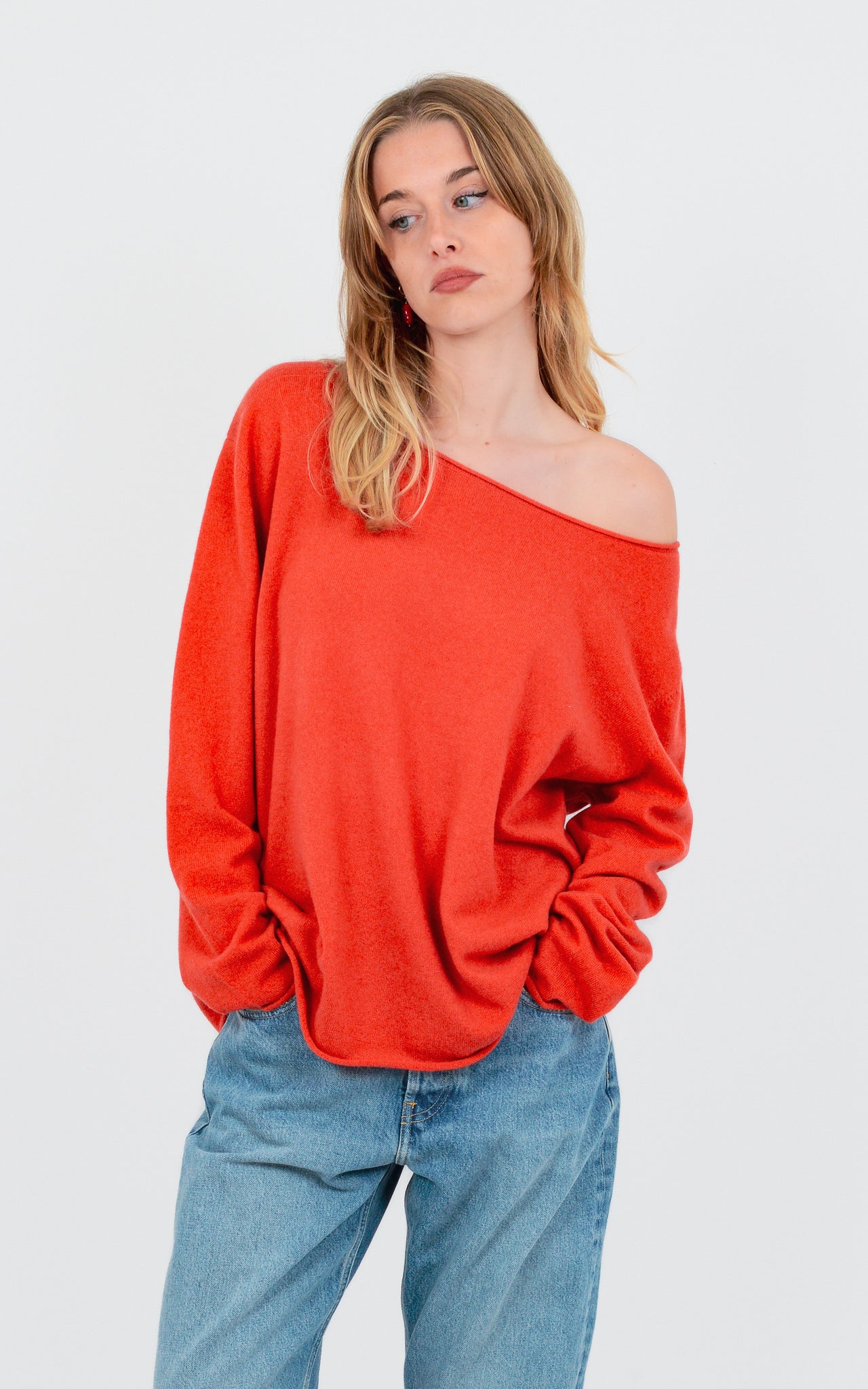 WIDE-NECK 100% FINE CASHMERE
