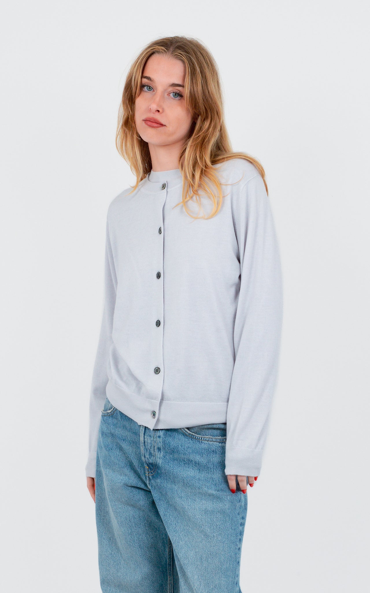 CREW-NECK CARDIGAN 100% EXTRA FINE CASHMERE