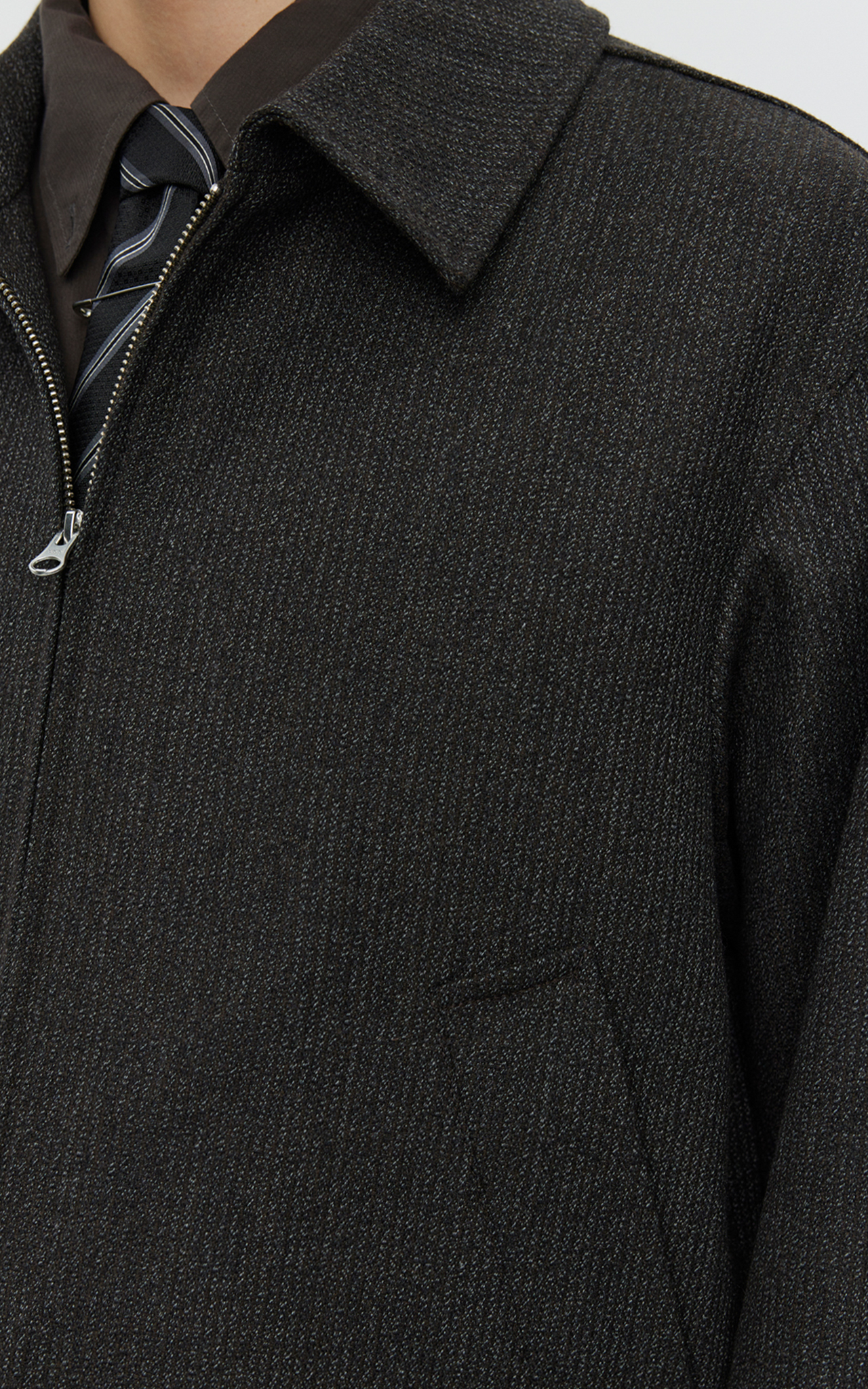 MAIL JACKET BROWN MELANGE STRIPE