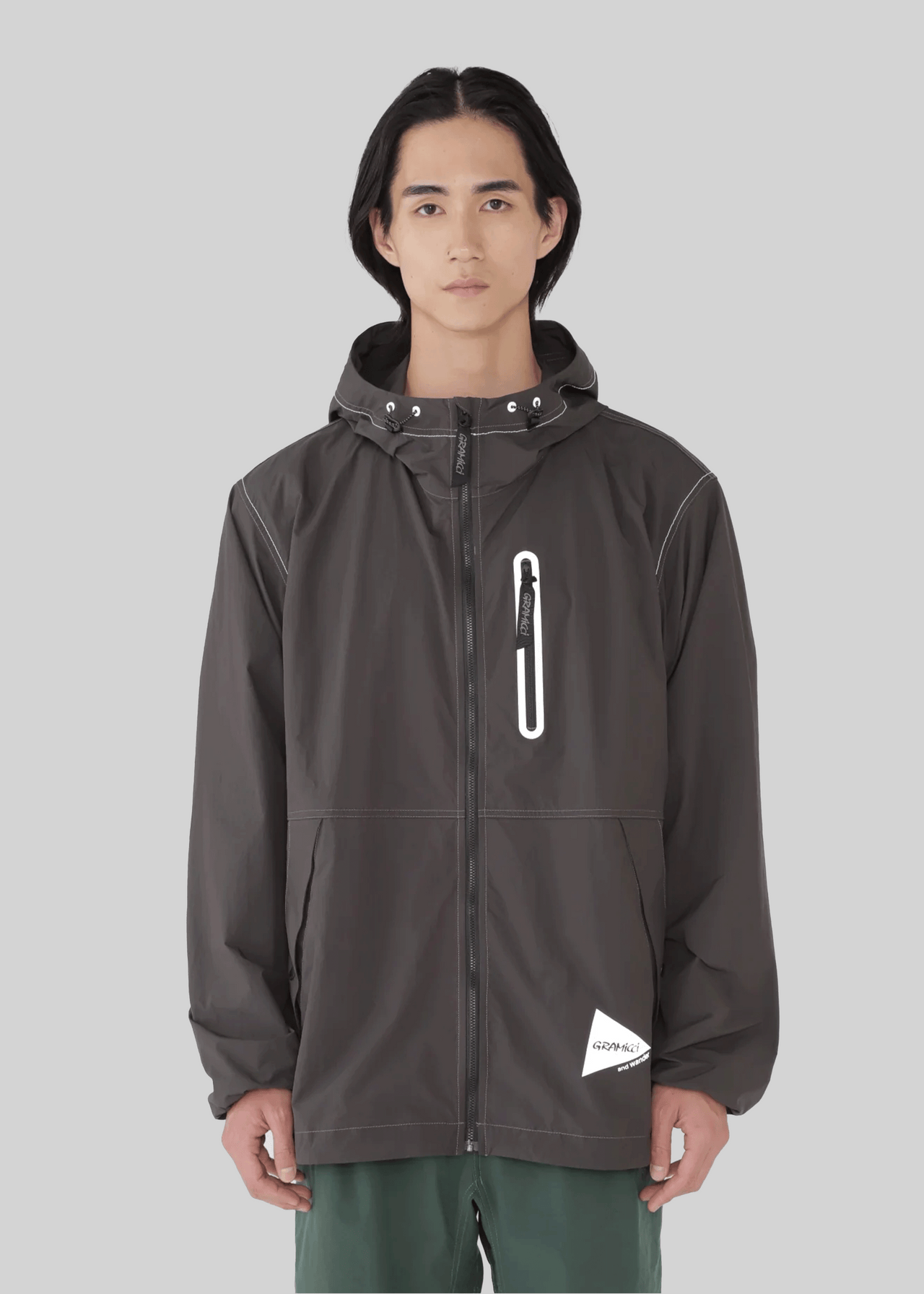 BRUSHED NYLON JACKET CHARCOAL