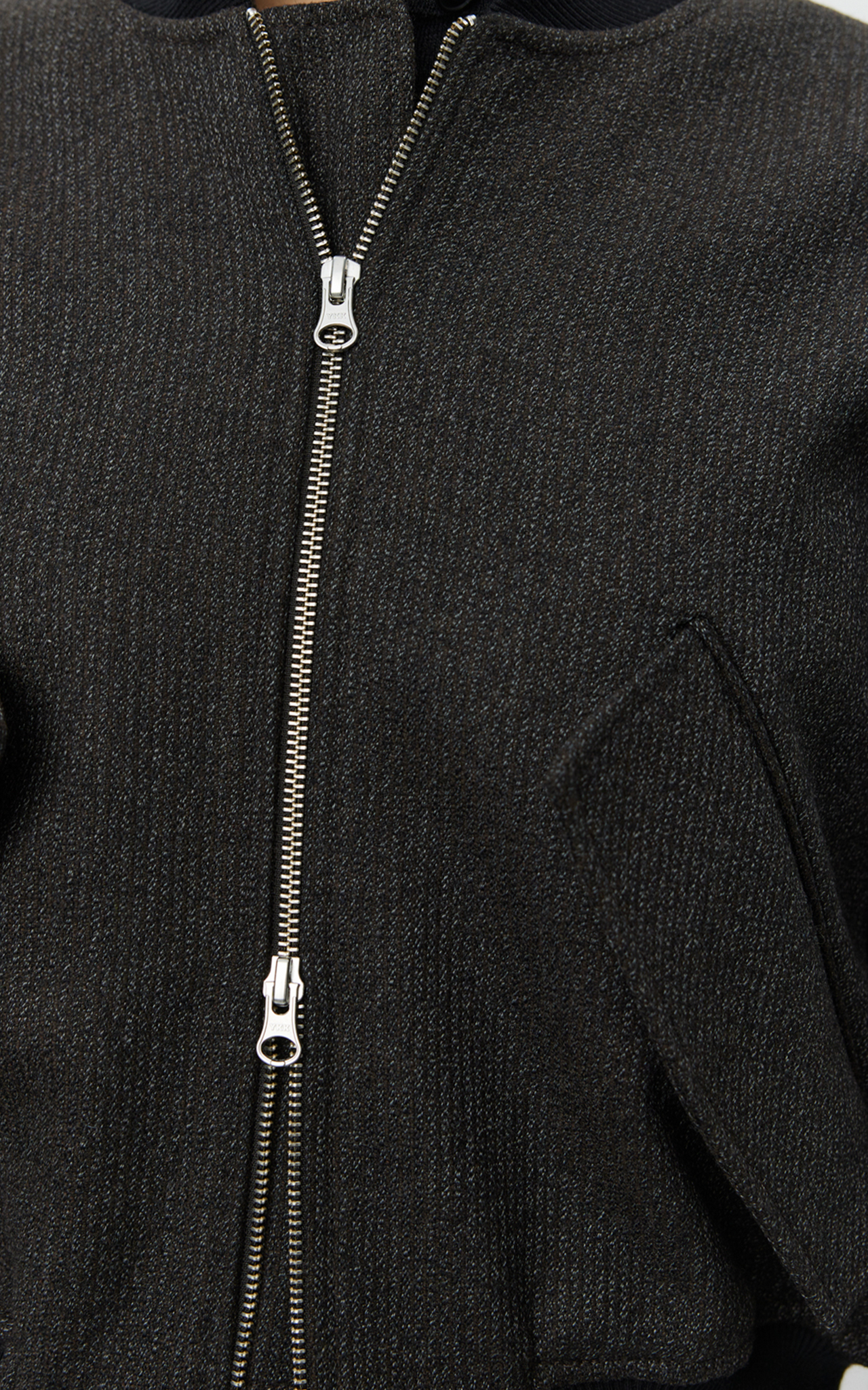 BLOUSON JACKET BROWN MELANGE STRIPE