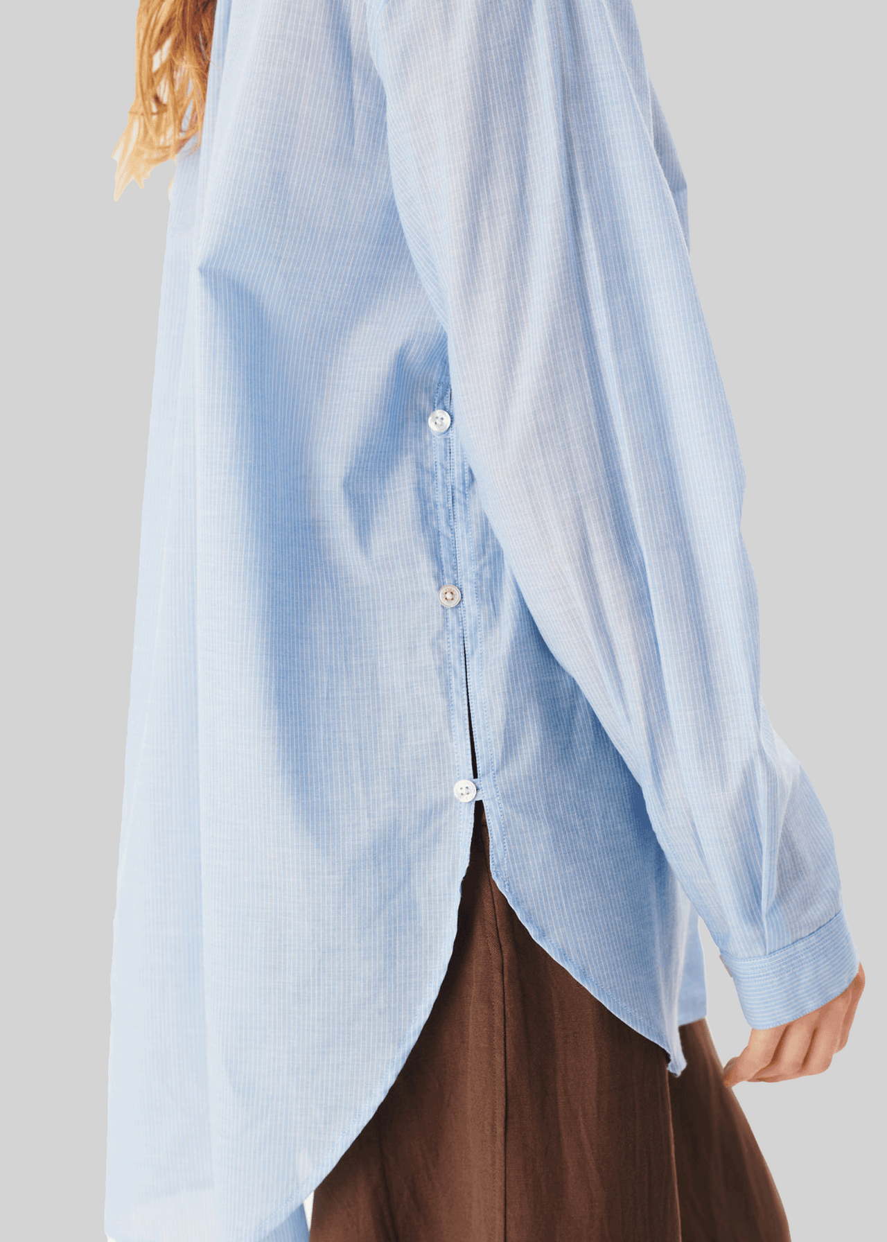 SHELBY COTTON VOILE BLUE STRIPE