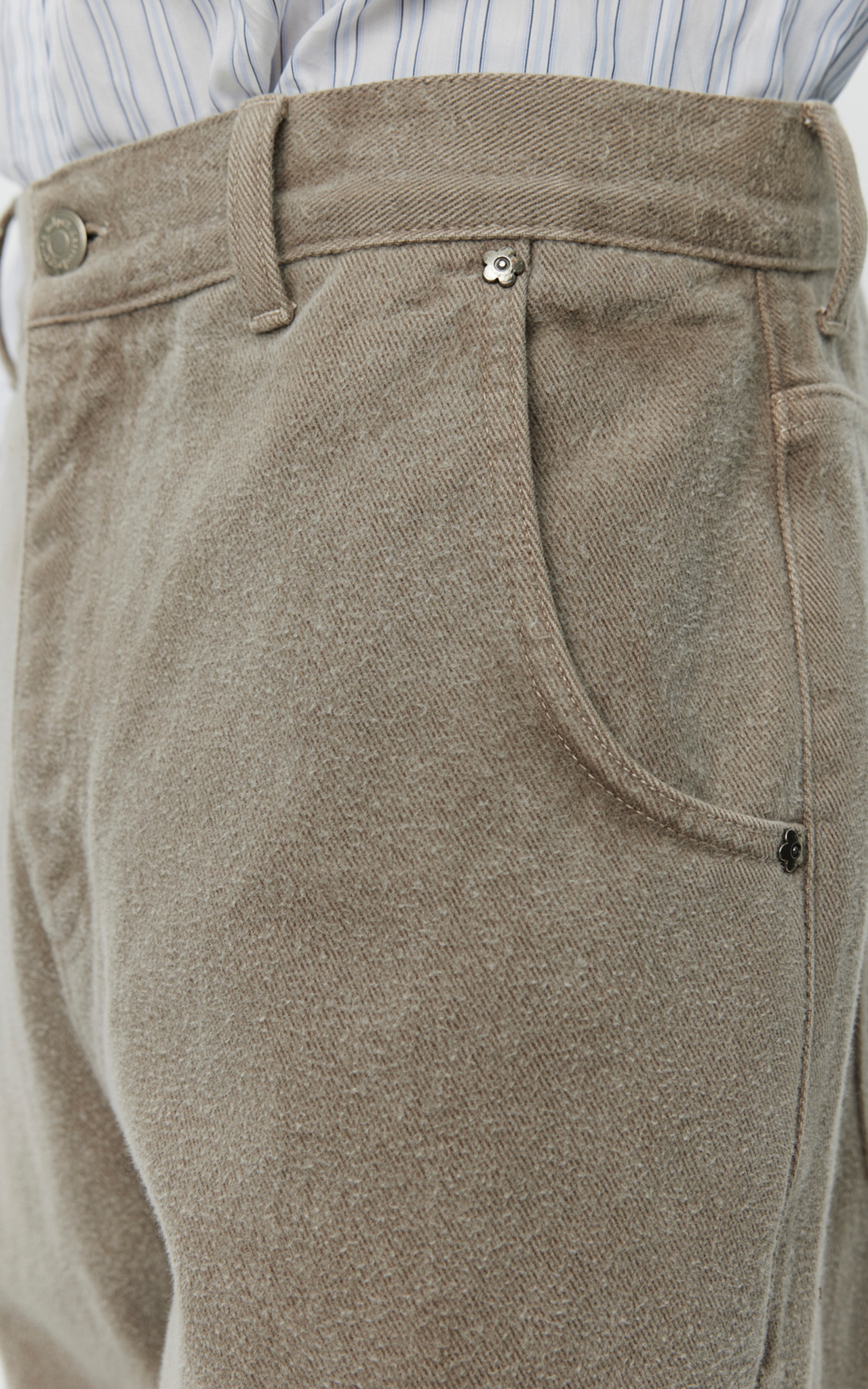 STRAIGHT CUT JEANS BRUSHED MUDSTONE