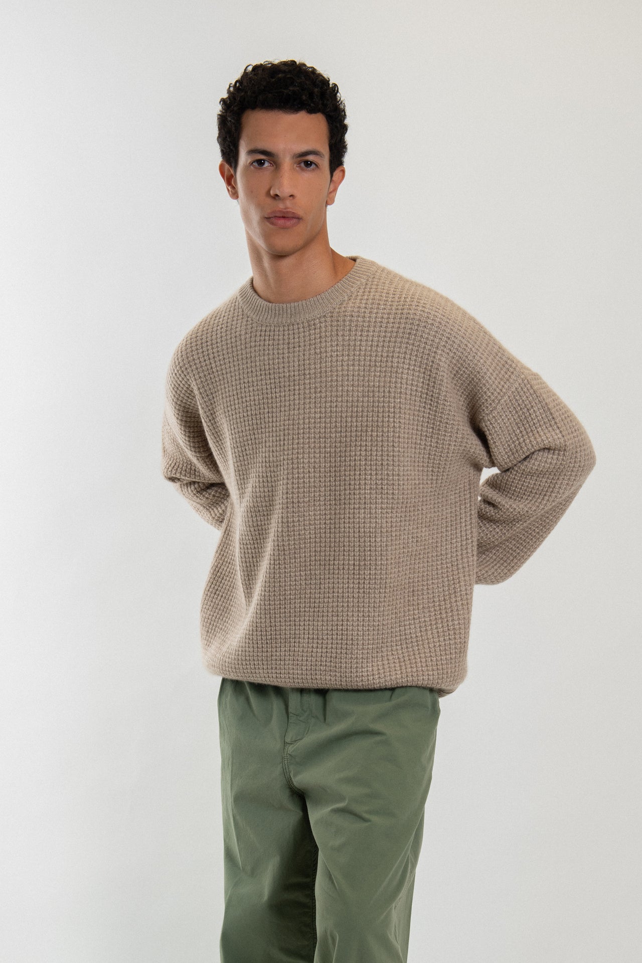 100% Cashmere sweater in waffle-knit