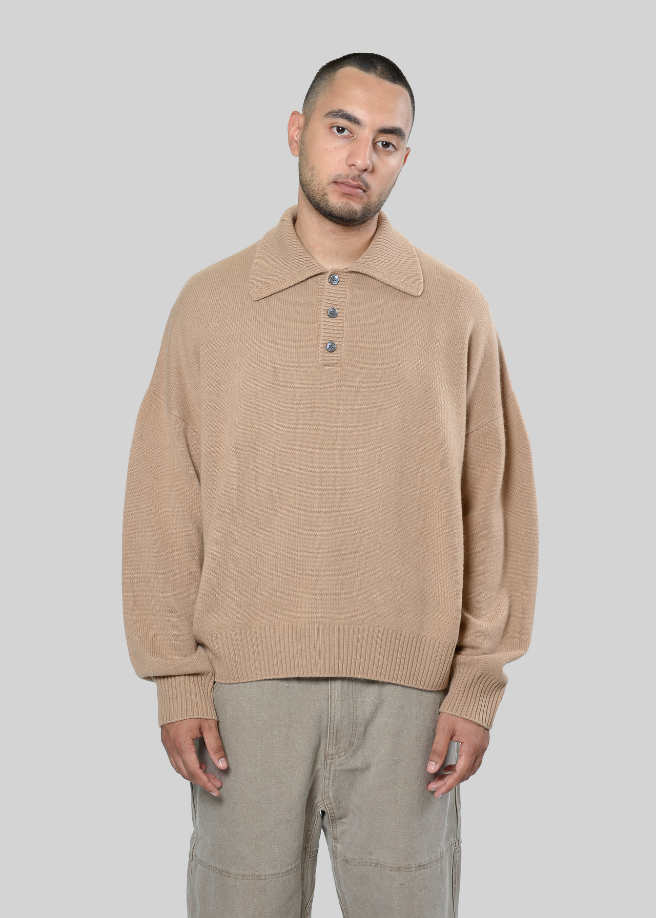 100% CASHMERE BOXY POLO