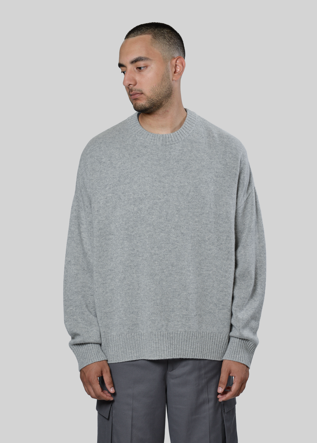 100% CASHMERE BOXY CREW-NECK