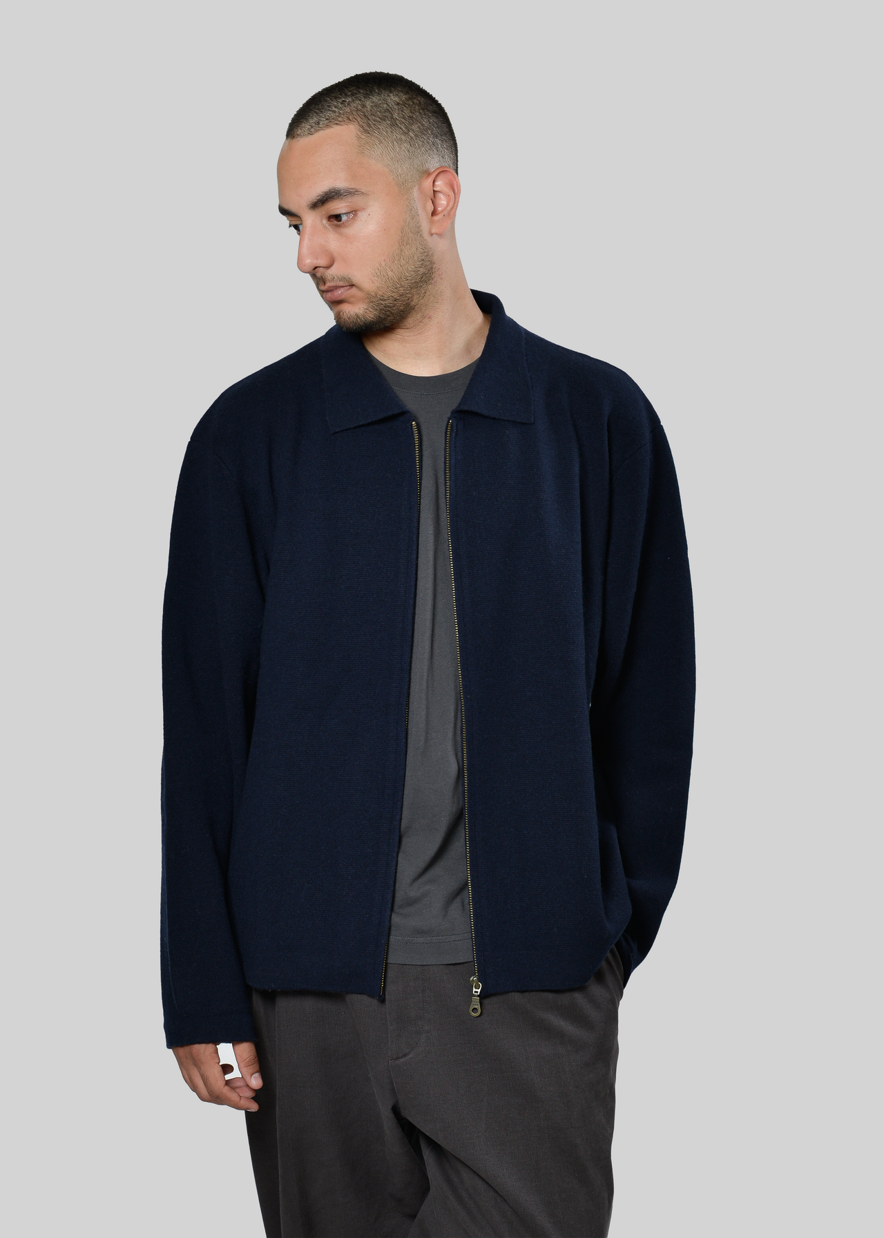 MERINO-WOOL / CASHMERE MILANO KNIT ZIP-JACKET