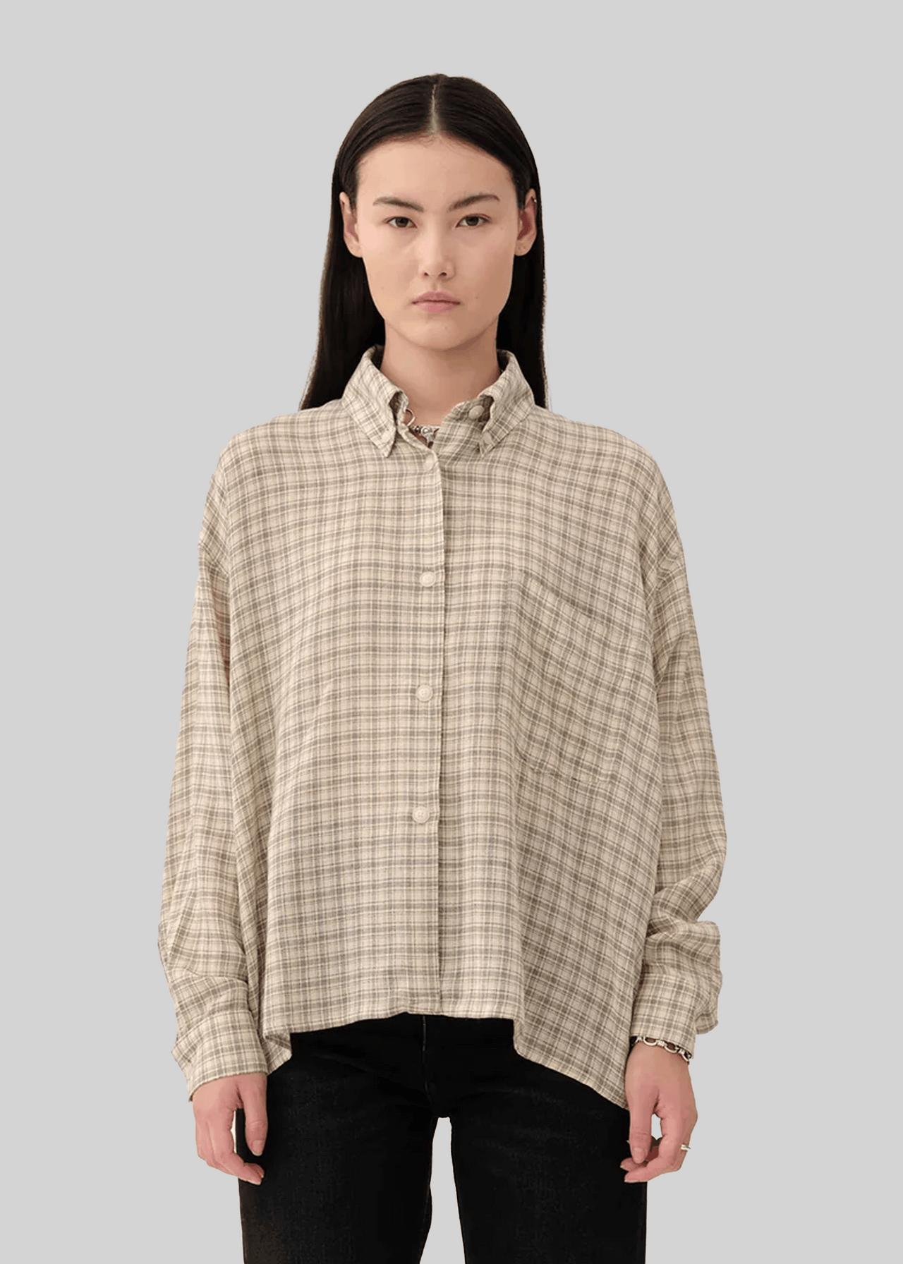 MAZAL CHECK SHIRT GREY