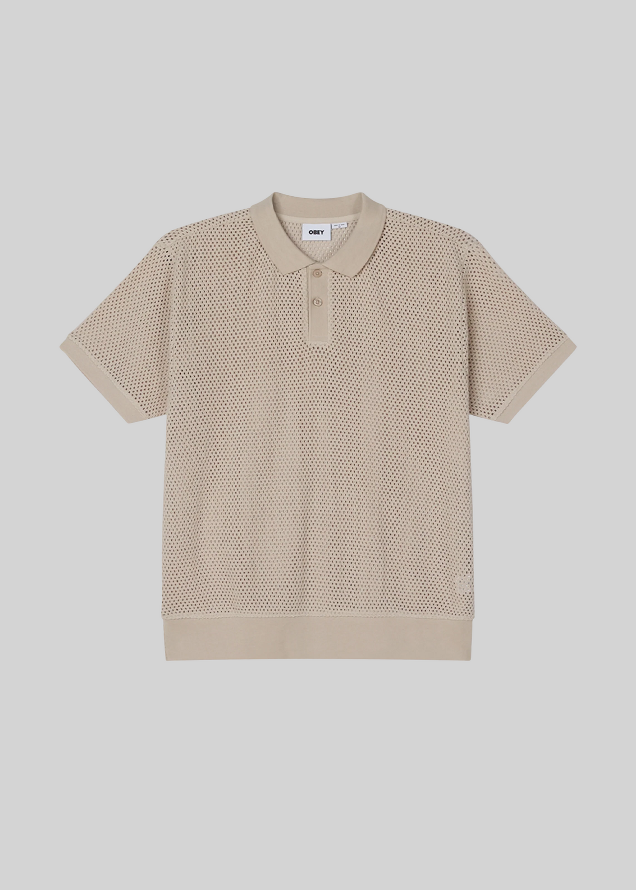 SARATOGA MESH POLO SS SILVER GREY
