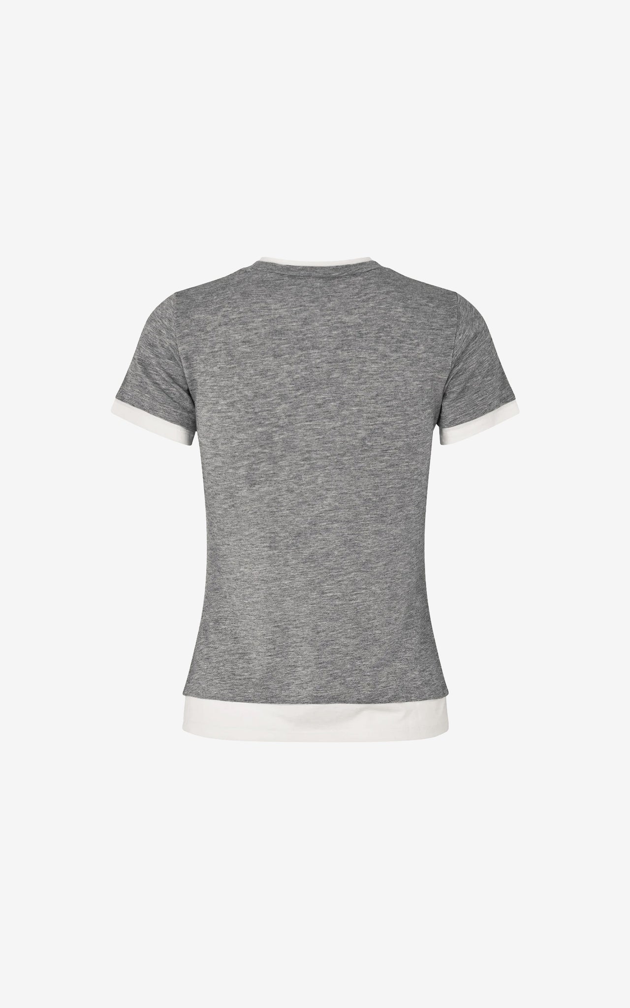 BIBI SS TEE GREY MELANGE/WHITE