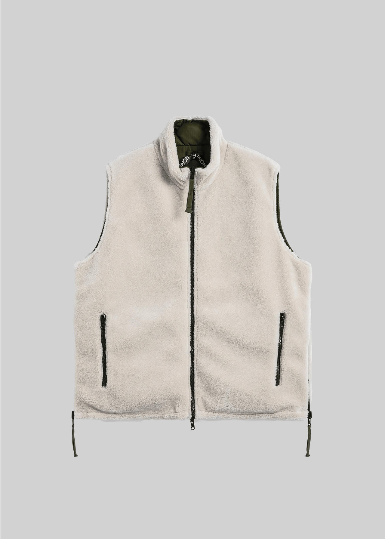 REVERSIBLE VEST OLIVE/CREAM