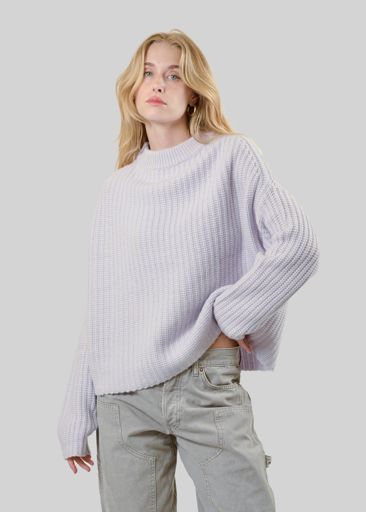 100% CASHMERE BOXY CREW-NECK